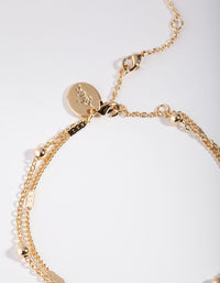 Gold Plated Ball & Pearl Drop Bracelet - link has visual effect only