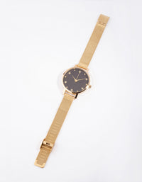 Gold Star Glitter Mesh Watch - link has visual effect only