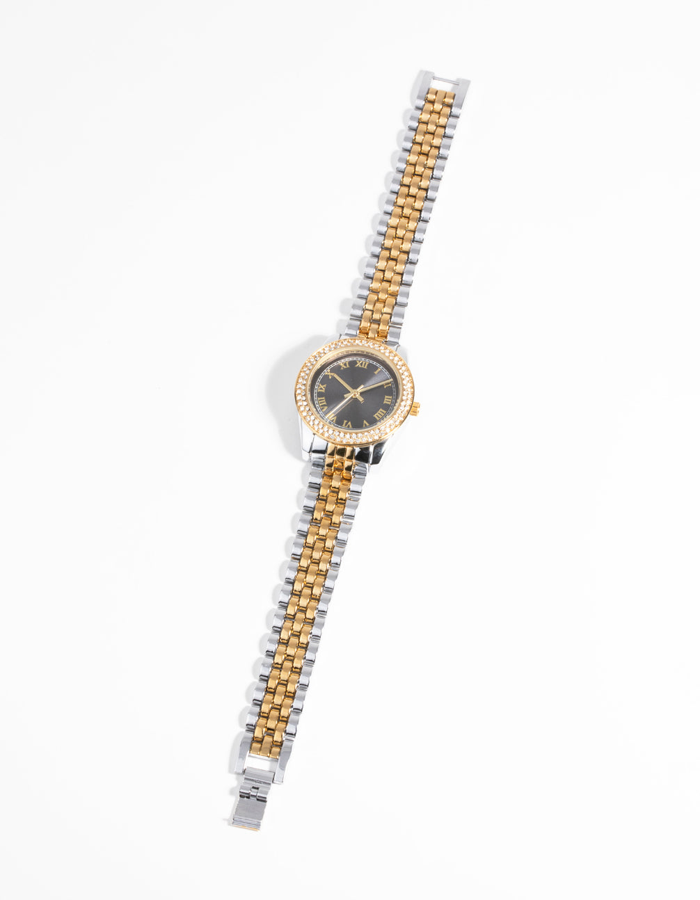 Mixed Metal Link Strap Watch
