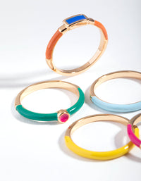 Gold Matte Bright Rings 5-Pack Set - link has visual effect only