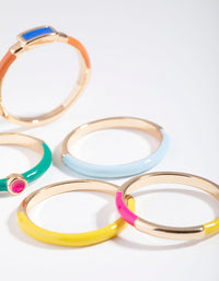 Gold Matte Bright Rings 5-Pack Set - link has visual effect only