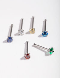 Surgical Steel Diamante Nose Stud 6-Pack - link has visual effect only
