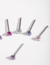 Surgical Steel Diamante Nose Stud 6-Pack - link has visual effect only