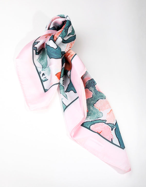 Fabric Lily Print Scarf