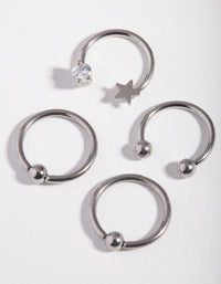 Surgical Steel Celestial Mixed Earring 4-Pack - link has visual effect only