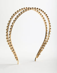 Gold Double Row Mini Ball Headband - link has visual effect only