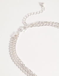 Silver Multi-Row Diamante Padlock Necklace - link has visual effect only