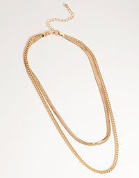 Gold Short Chain 2-Row Necklace - link has visual effect only