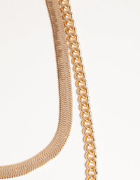 Gold Short Chain 2-Row Necklace - link has visual effect only