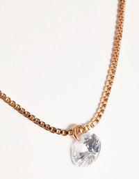 Gold Short 2-Row Cupchain Diamante Necklace - link has visual effect only