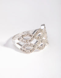 Silver Diamante Twisty Ring - link has visual effect only