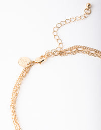 Gold Charm Disc 3-Row Necklace - link has visual effect only