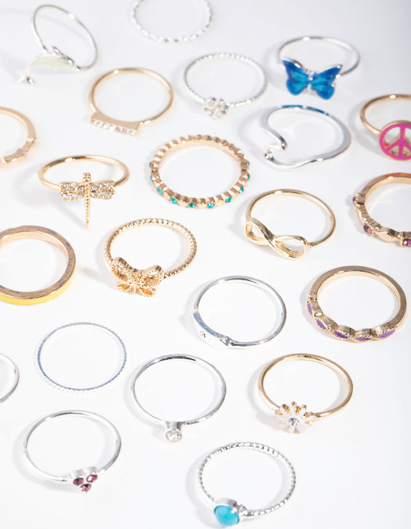 Mixed Metals Dolphin Rings 24-Pack