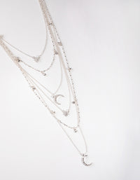 Silver Fine Diamante Celestial Necklace - link has visual effect only