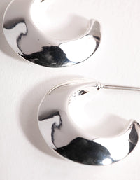 Silver Small Chubby Open Hoop Earrings - link has visual effect only