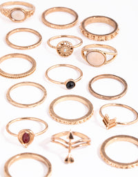 Antique Gold Etched Boho Rings 24-Pack - link has visual effect only