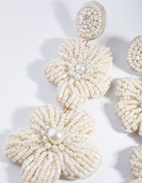 Fabric Statement Beaded Drop Earrings - link has visual effect only