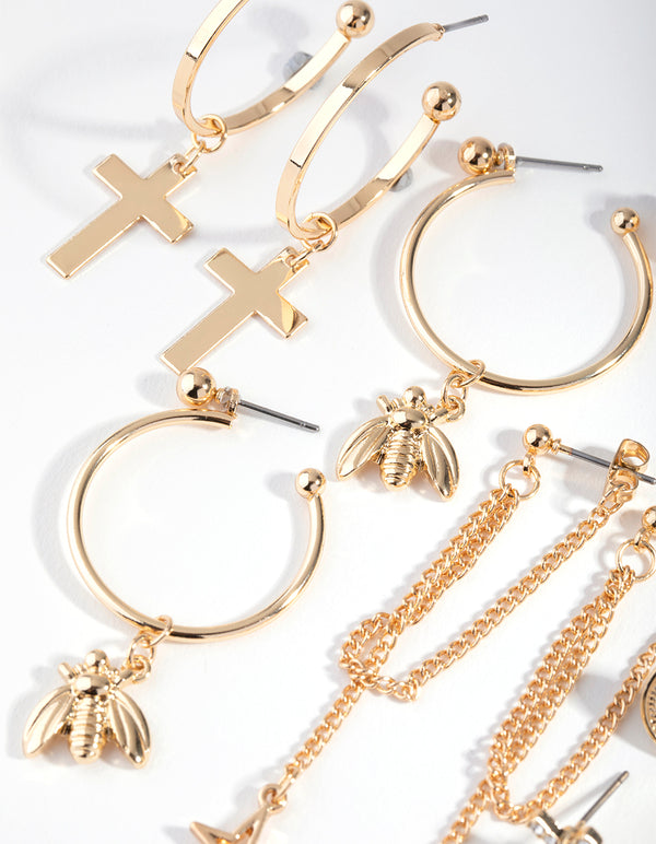 Gold Large Motifs 16-Pack Earring