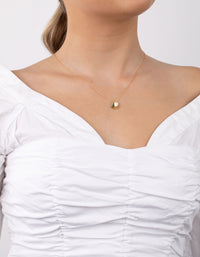 Gold Plated Sterling Silver Pearl & Star Charm Necklace - link has visual effect only