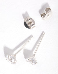 Sterling Silver 0.5ct Cubic Zirconia Stud Earrings - link has visual effect only