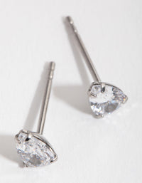 Surgical Steel Cubic Zirconia Pear Stud Earrings - link has visual effect only