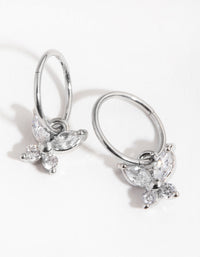Surgical Steel Butterfly Charm Sleeper Earrings - link has visual effect only