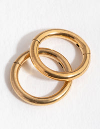 24 Carat Gold Plated Surgical Steel 5mm Sleeper Earrings - link has visual effect only