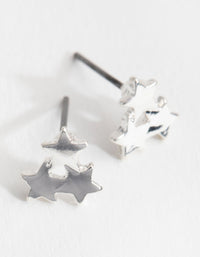 Silver Triple Star Stud Earrings - link has visual effect only