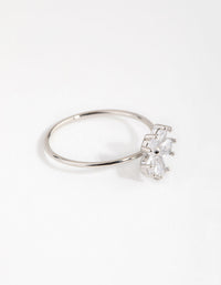 Silver Cubic Zirconia Daisy Diamante Ring - link has visual effect only