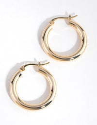 Gold Plated Medium Hoop Earrings - link has visual effect only