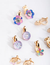 Kids Gold Flower Garden 6-Pack Earring - link has visual effect only