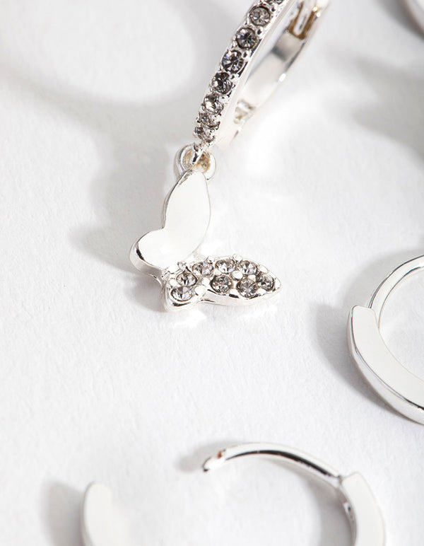 Silver Butterfly Stack Pack Earring