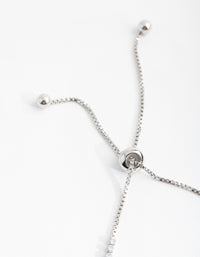 Silver Cubic Zirconia Square Halo Toggle Tennis Bracelet - link has visual effect only