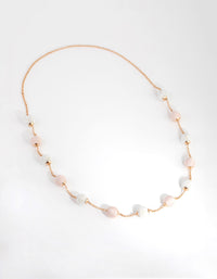 Gold Wrap Bead Station Necklace - link has visual effect only