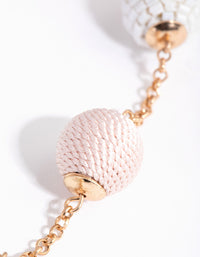 Gold Wrap Bead Station Necklace - link has visual effect only
