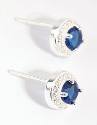 Sterling Silver Cubic Zirconia 5mm Halo Stud Earrings - link has visual effect only