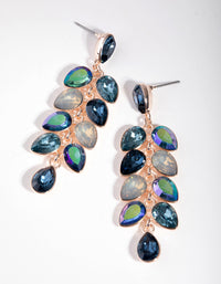 Rose Gold Diamante Circle Teardrop Stone Earrings - link has visual effect only