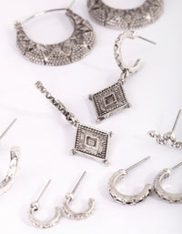 Antique Silver Vintage Snake Earring 6-Pack - link has visual effect only