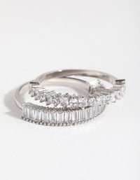 Silver Rectangle & Square Stone Pack Rings - link has visual effect only