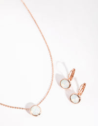 Rose Gold Diamond Simulant Conti Clip-on Earrings & Necklace Set - link has visual effect only