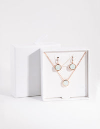 Rose Gold Diamond Simulant Conti Clip-on Earrings & Necklace Set - link has visual effect only