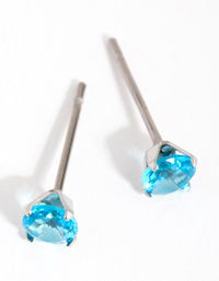 Titanium Round Cubic Zirconia Stud Earrings - link has visual effect only