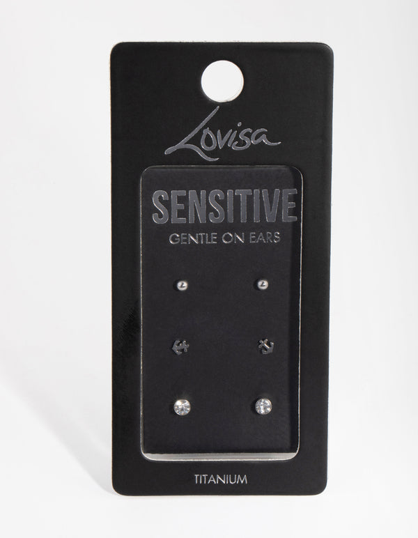 Titanium Sea Pack Stud Earrings