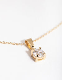 Gold Cubic Zirconia 0.5ct Bale Necklace - link has visual effect only