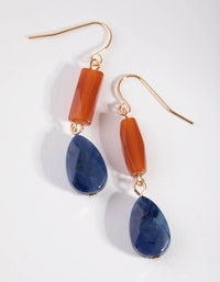 Gold Facet Bead Drop Earrings - link has visual effect only