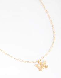 Gold Diamond-Cut Chain Butterfly Necklace - link has visual effect only