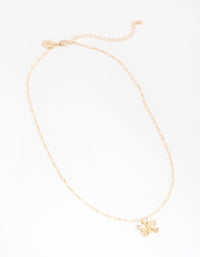 Gold Diamond-Cut Chain Butterfly Necklace - link has visual effect only