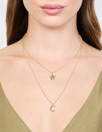 Gold Starry Night Layered Necklace - link has visual effect only