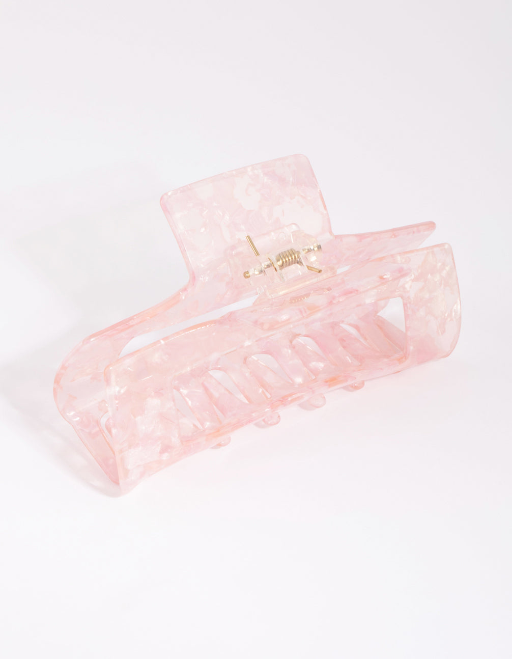 Rectangular Marbled Pink Acrylic Claw
