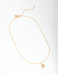 18ct Gold Plated Turtle Charm Necklace - link has visual effect only